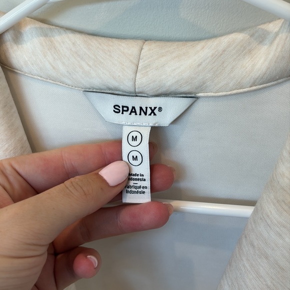 SPANX AIR ESSENTIALS Cream Wrap Blouse - Picture 2 of 7